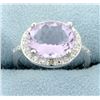 Image 1 : Huge 13ct Pink Amethyst Statement Ring with Diamonds