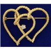 Image 1 : Double Heart Diamond Pin