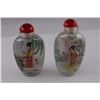 Image 2 : 2X HANDPAINTED NICELY DETAILED SNUFF BOTTLES WITH LIDS