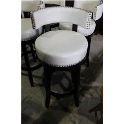 WHITE LEATHER BAR STOOL