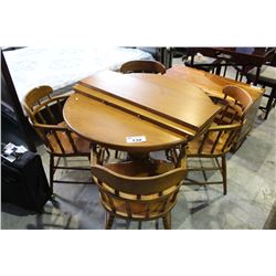 SOLID MAPLE TABLE WITH 2 LEAVES AND 4 CHAIRS