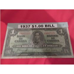 1937 $1.00 banknote – fine