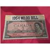 Image 1 : 1954 $2.00 banknote very fine