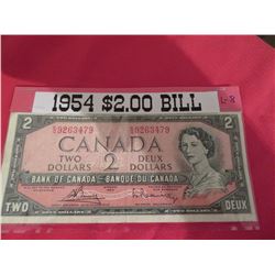 1954 $2.00 banknote very fine