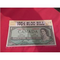1954 $1.00 banknote extremely fine