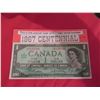 Image 1 : 1967 $1.00 banknote centennial year 7 digit serial # fine xf