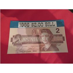 1986 $2.00 Canadian banknote – unc