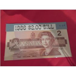 1986 $2.00 Canadian banknote – unc