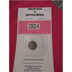 US 1924 Indian head - Buffalo 5 cents