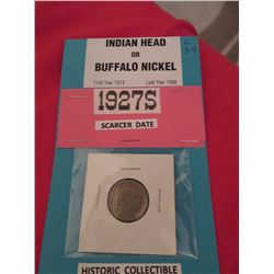 US 1927 Indian head - Buffalo 5 cents