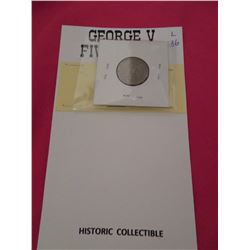 1926 Canadian King George V - 5 cents near 6 - scarcer date