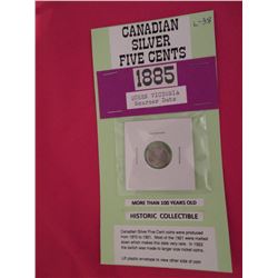 1885 Canadian silver five cents scarcer date