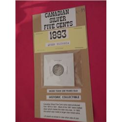 1893 Queen Victoria silver 5 cents