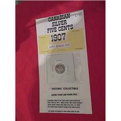 1907 Edward Vll silver 5 cents