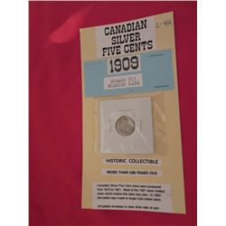 1909 Edward Vll silver 5 cents