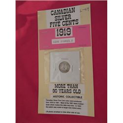 1919 George V silver 5 cents