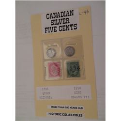 1896 and 1910 silver 5 cents