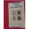 Image 1 : 12 sided steel 5 cents -1944, 1945, 1953 and 1954