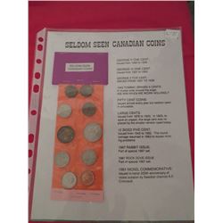 Ten seldom seen Canadian coins large cent, 50 cents piece 1943 Brown Victory 5 cents, George V etc. 