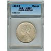 INDIA 1893-B SILVER RUPEE ICG MS62  KM#492