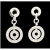 Image 1 : 0.80 ctw Diamond Dangle Earrings - 14KT White Gold