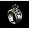 Image 4 : 14KT White Gold 3.26 ctw Sapphire and Diamond Ring