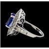Image 3 : 3.52 ctw Tanzanite and Diamond Ring - 14KT White Gold