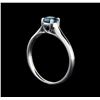 Image 4 : 14KT White Gold 0.47 ctw Round Cut Fancy Blue Diamond Solitaire Ring