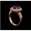 Image 4 : 2.35 ctw Tanzanite and Diamond Ring - 14KT Rose Gold