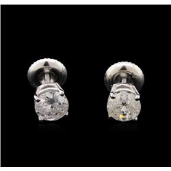 1.15 ctw Diamond Solitaire Earrings - 14KT White Gold