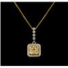 Image 1 : 0.71 ctw Diamond Pendant With Chain - 14KT Yellow And White Gold