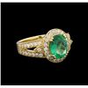 Image 1 : 14KT Yellow Gold 1.98 ctw Emerald and Diamond Ring