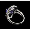 Image 3 : 3.44 ctw Tanzanite and Diamond Ring - 18KT White Gold