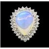 Image 2 : 9.78 ctw Opal and Diamond Ring - 14KT White Gold