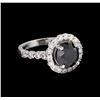 Image 1 : 3.76 ctw Black Diamond Ring - 14KT White Gold