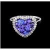 Image 2 : 4.42 ctw Tanzanite and Diamond Ring - 14KT White Gold