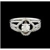 Image 2 : 14KT White Gold 0.97 ctw Diamond Ring