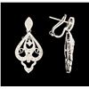 Image 2 : 0.10 ctw Diamond Dangle Earrings - 14KT White Gold