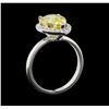 Image 6 : 2.74 ctw Green Beryl and Diamond Ring - 14KT White Gold