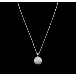 1.63 ctw Diamond Pendant With Chain - 14KT White Gold