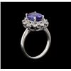 Image 4 : 14KT White Gold 3.44 ctw Tanzanite and Diamond Ring