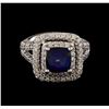 Image 2 : 14KT White Gold 2.72 ctw Sapphire and Diamond Ring