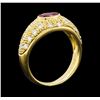 Image 4 : 0.56 ctw Ruby and Diamond Ring - 18KT Yellow Gold