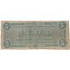 Image 2 : 1864 $5 Confederate States of America Bank Note