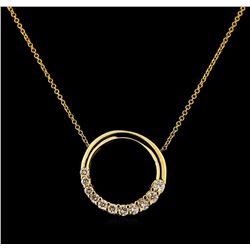 0.27 ctw Diamond Pendant With Chain - 14KT Yellow Gold