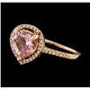 Image 1 : 1.39 ctw Morganite and Diamond Ring - 14KT Rose Gold