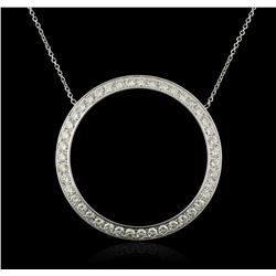 14KT White Gold 1.96 ctw Diamond Pendant With Chain
