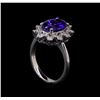 Image 4 : 3.37 ctw Tanzanite and Diamond Ring - 14KT White Gold