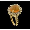 Image 4 : 2.62 ctw Opal and Diamond Ring - 14KT Yellow Gold