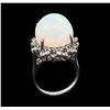 Image 4 : 13.48 ctw Opal and Diamond Ring - 14KT White Gold
